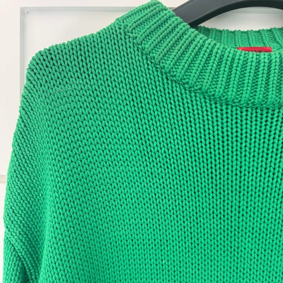 HUGO Relaxed Fit crew neck sweater with cashmere touch, fresh green - Picture 4 of 7